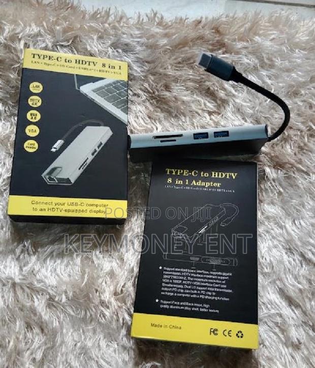 Type C to HDMI,Lan,Type C, USB. SD, VGA 8 in 1type C Hub