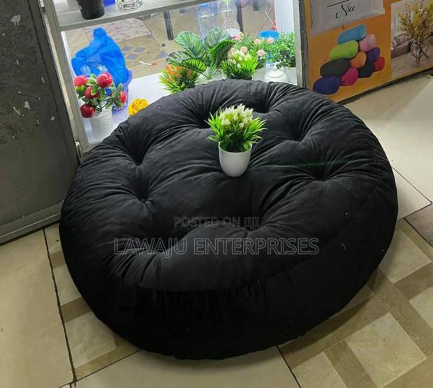 Black Round Pillow