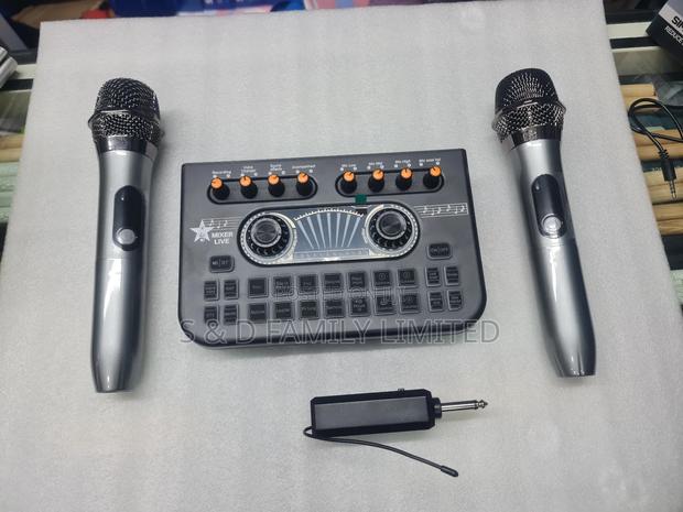 XY 2 Channels Soundcard Rechargeable Wireless Microphone