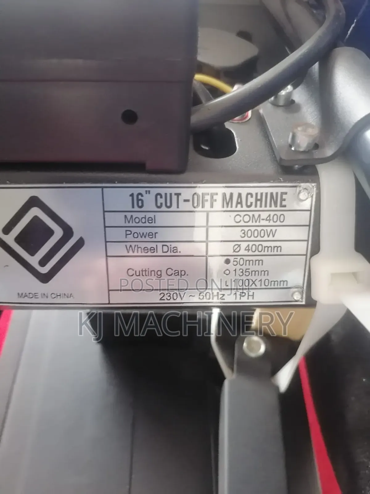 Electric Cut-Off Machine With a Single Phase Motor