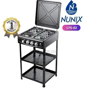 Cool Nunix 3+1 Gas Cooker With Shelves Nu/Nix/4*1