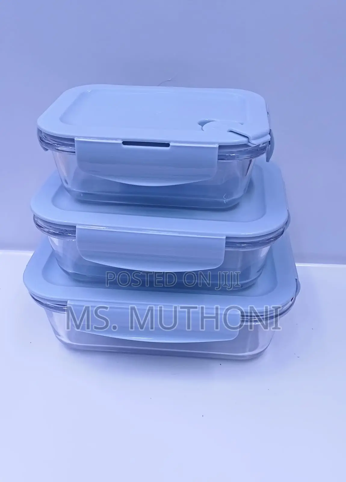 Clear Food Pack With Plastic Lids in Pink , Blue and Green