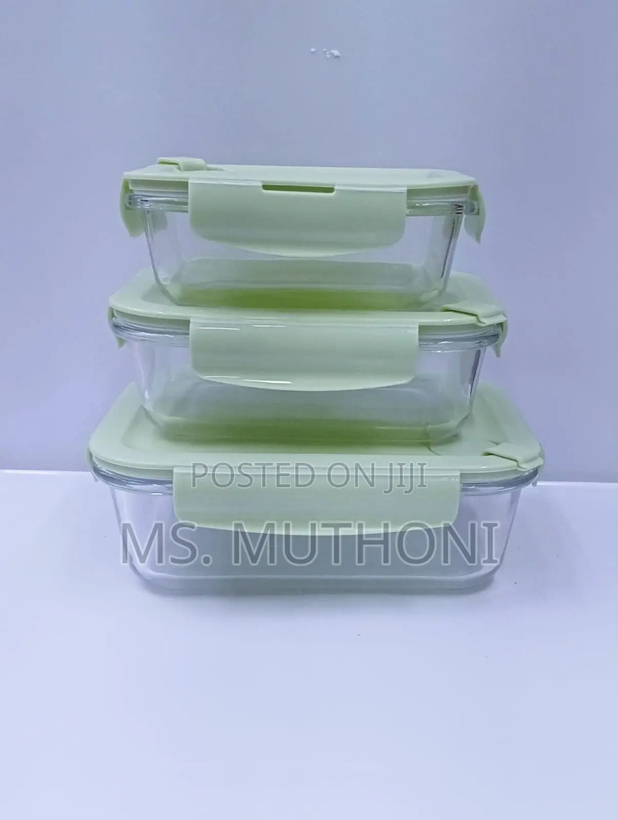 Clear Lunch Boxes With Plastic Lid in Pink , Blue and Green