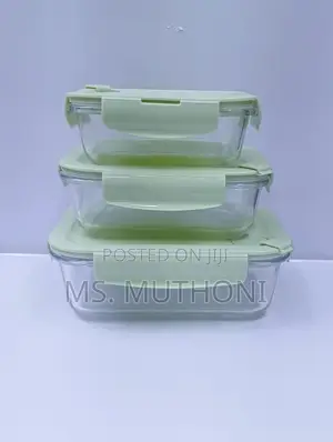 Clear Lunch Boxes With Plastic Lid in Pink , Blue and Green