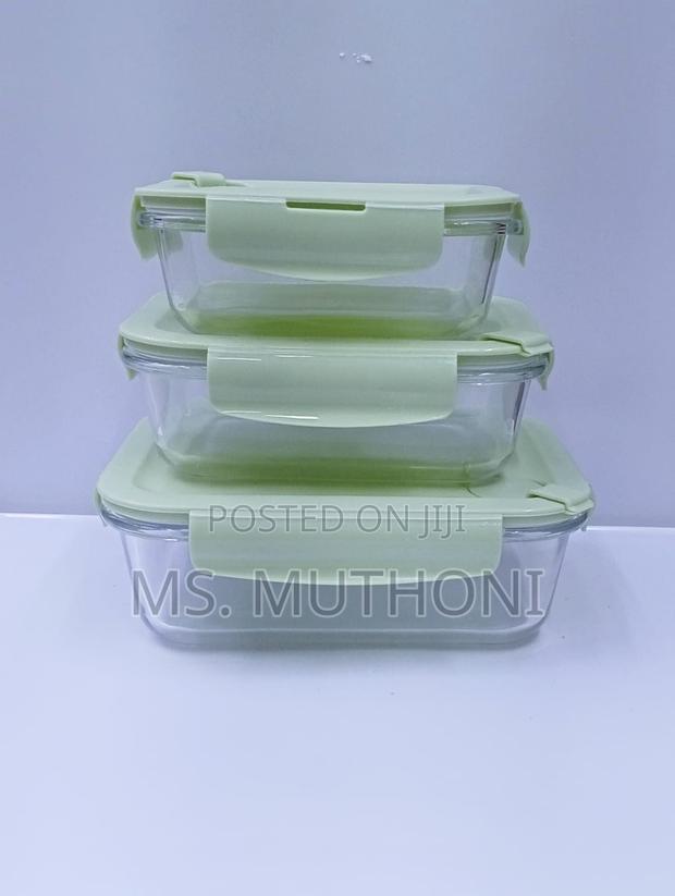 Clear Lunch Boxes With Plastic Lid in Pink , Blue and Green