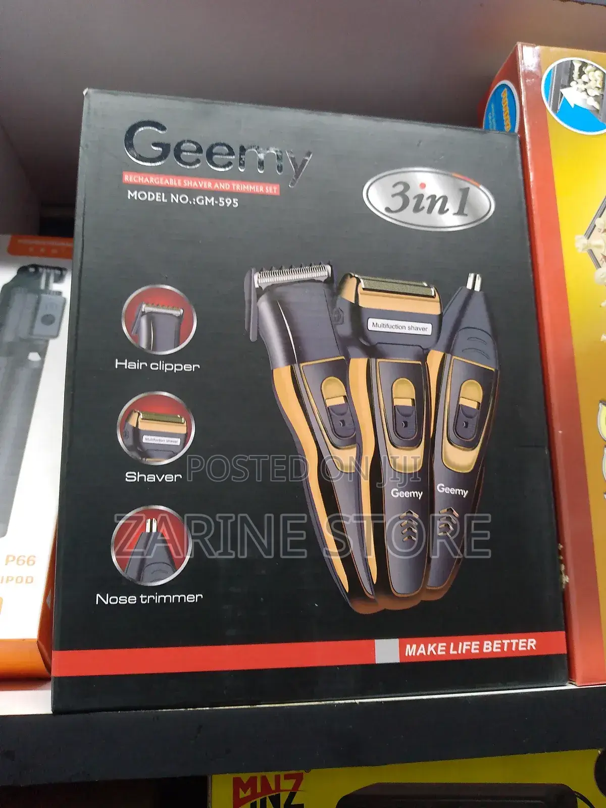 220v-240v Geemy 3 in 1 Shaving Trimmer Machine Rechargeabl