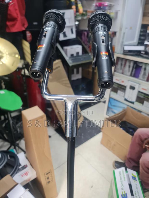 Presidential Silver Double Microphone Stand