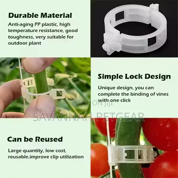 Garden Vine Plastic Tomato Vine Plant Support Clips - 100pc