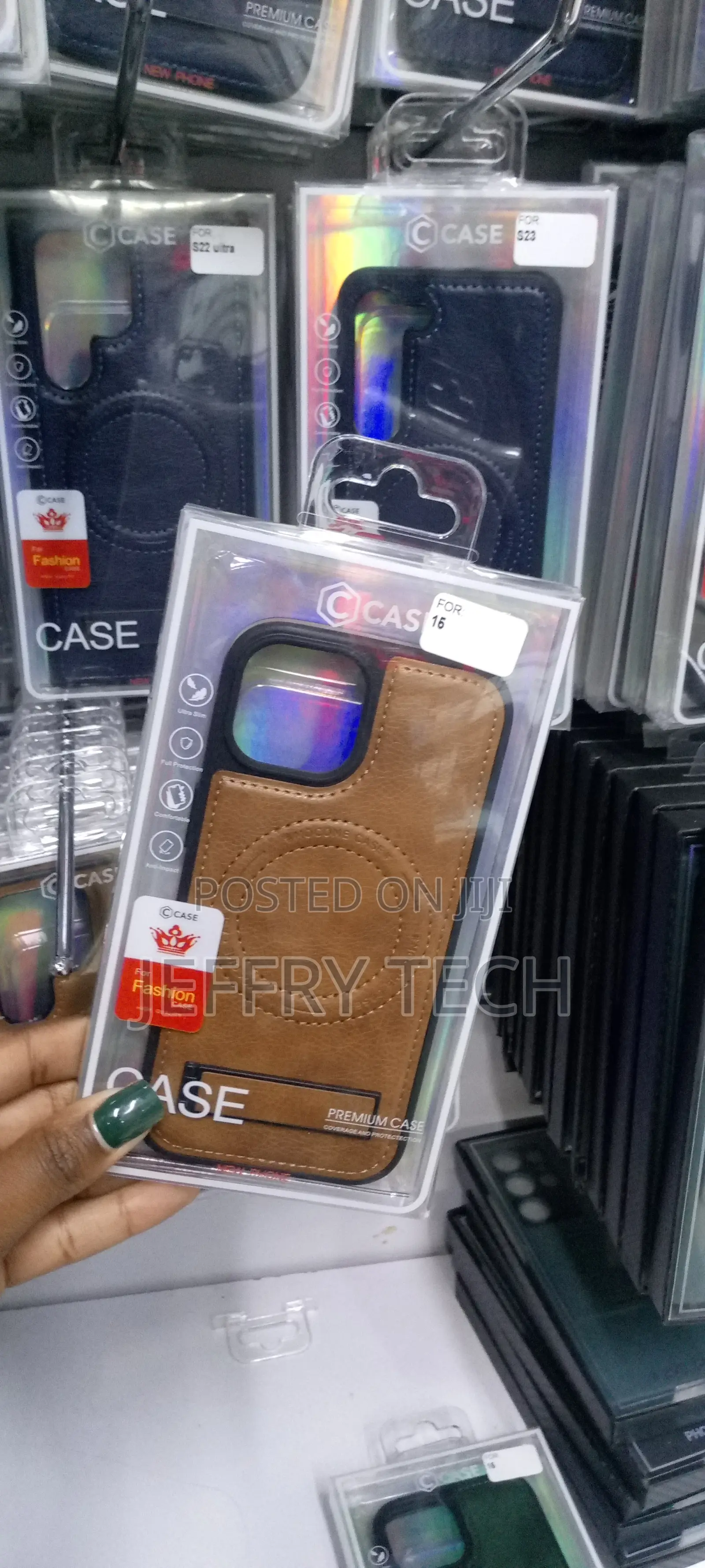 iPhone 15 Leather Case,Compatible With Magsafe,Built-in Inv