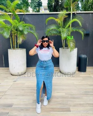 Designer Classy Long Jeans Skirt
