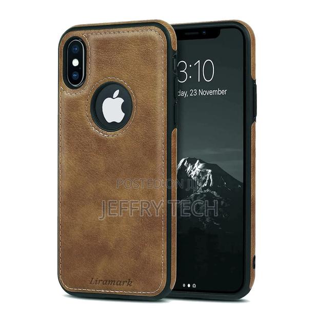 Leather Back Cover Case for iPhone X/Xs (Brown)