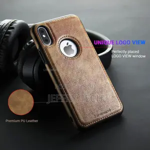 Leather Back Cover Case for iPhone X/Xs (Brown)