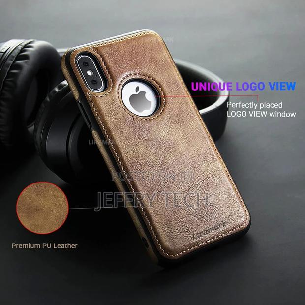 Leather Back Cover Case for iPhone X/Xs (Brown) - thumbnail 2