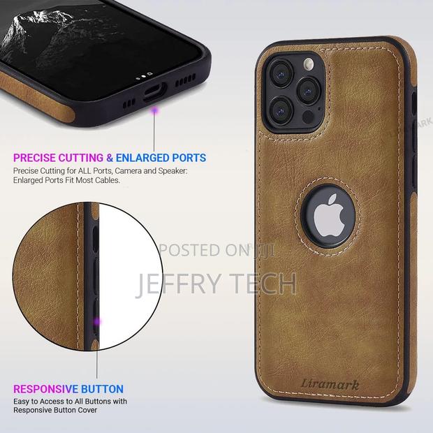 Leather Back Cover Case for iPhone 12 / iPhone 12 Pro (Brown - main view