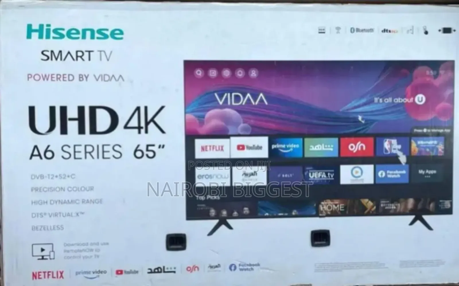 Hisense 65 Inches Smart 4k Vidal Frameless Television