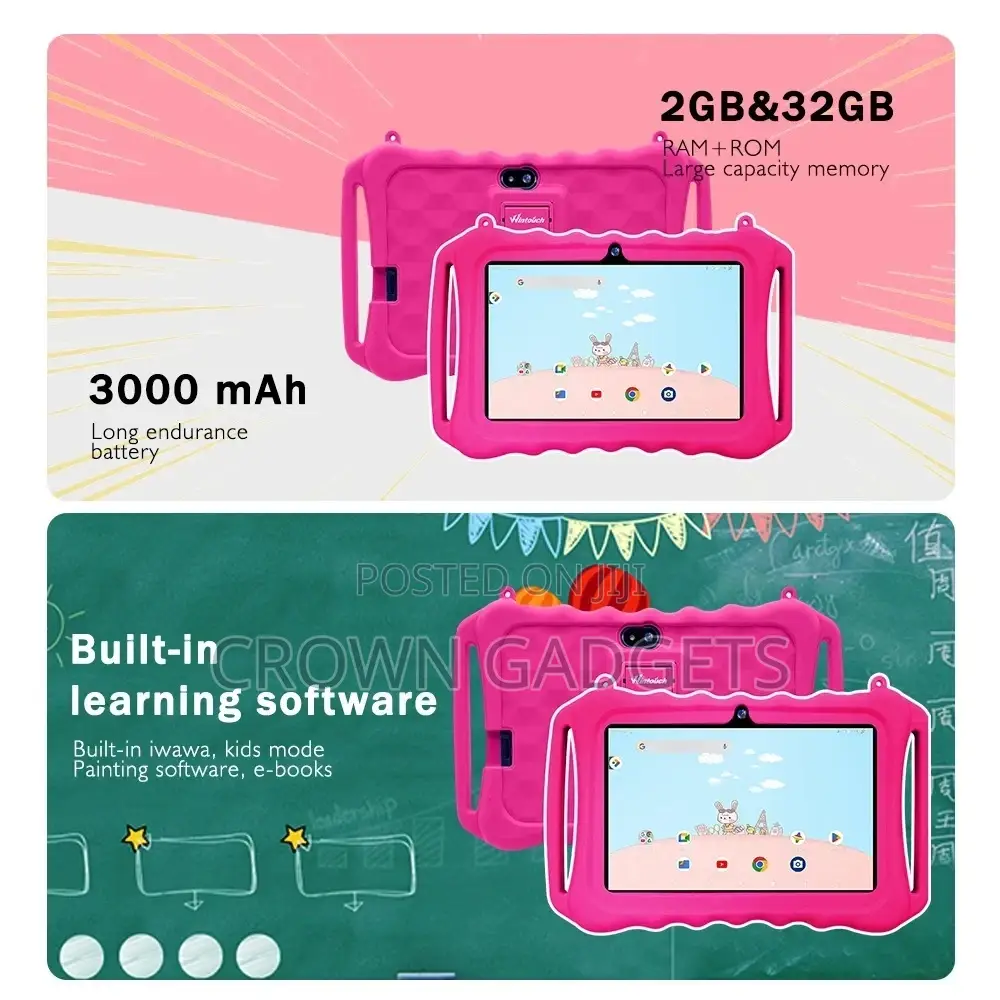 Wintouch 7 Inch Kids Tablet Educational Learning Rugged Case