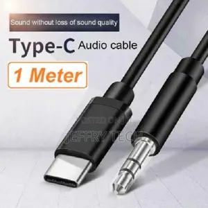 Type C to 3.5mm Car Audio Aux Jack Adapter Black for Huawei