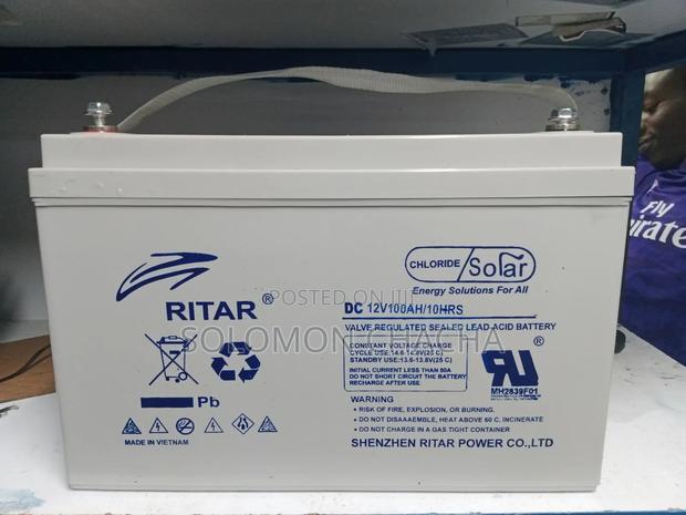 Ritar Chloride 100ah 12v Deep Cycle Battery Made in Vietnam - thumbnail 2