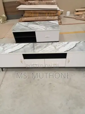 Marble Effect (Wooden) Tv Stand* ( Unassembled )