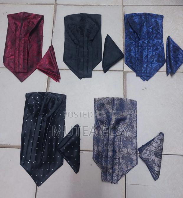 Coffee Brawn Light Pink Ascot Ties Sets - thumbnail 4