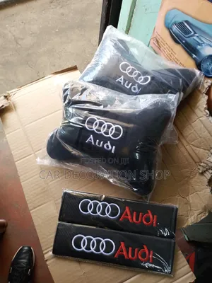 Audi 4pc Safety Belt Cover+Neck Pillow