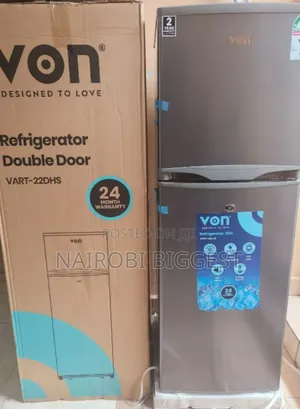 138litres Von Double Door Refrigerator
