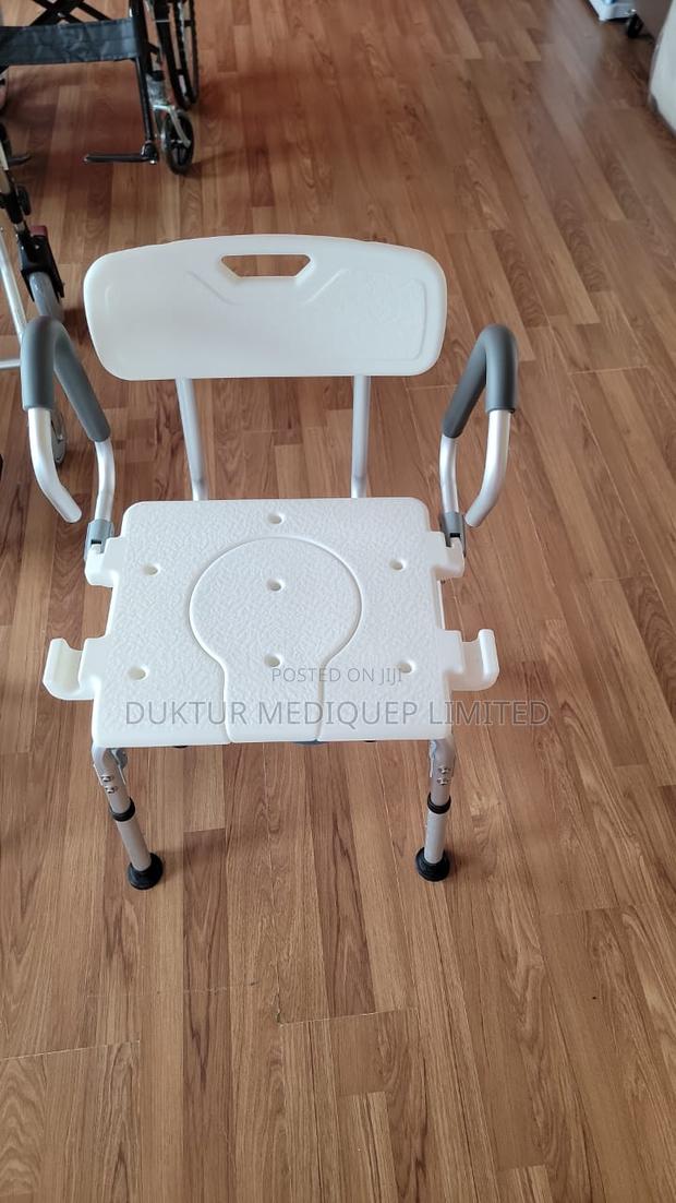 Shower Chair With Toilet Commode, Adjustable Height - thumbnail 3