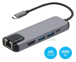 Type C Docking Station, 5 In 1 Type C Hub Adapter Converter