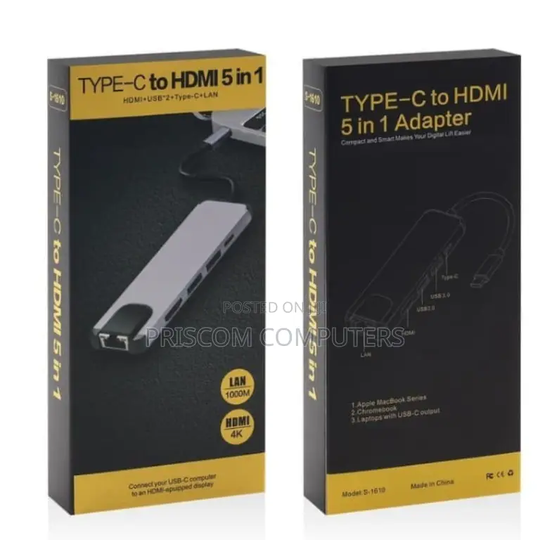Type C Docking Station, 5 In 1 Type C Hub Adapter Converter