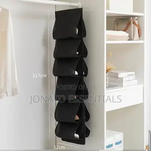 12 Grid Hanging Shoe Storage Bag, Closet Organizer