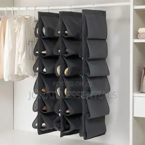 12 Grid Hanging Shoe Storage Bag, Closet Organizer