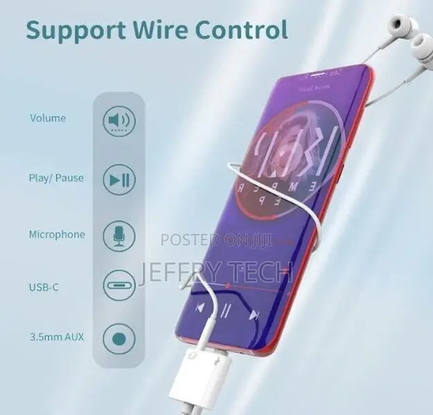 Type C Headphone Adapter to Aux Audio Cable and Type C Charg