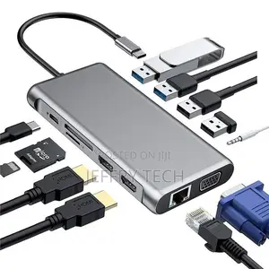 12 in 1 Multiport Hub - Type-C to Hdmi /Vga/Rj45/Pd/Audio/