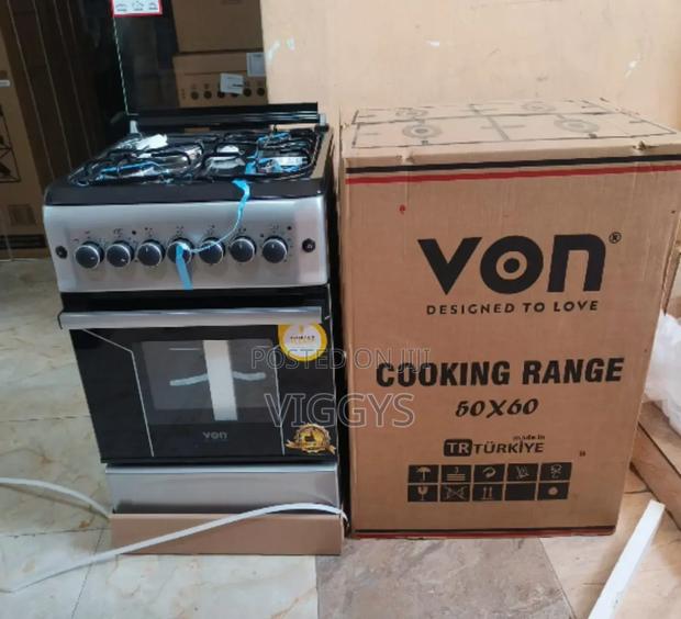 Cool Von Hotpoint 50 *60 3+1 Standing Cooker Vo/N3eg+1e