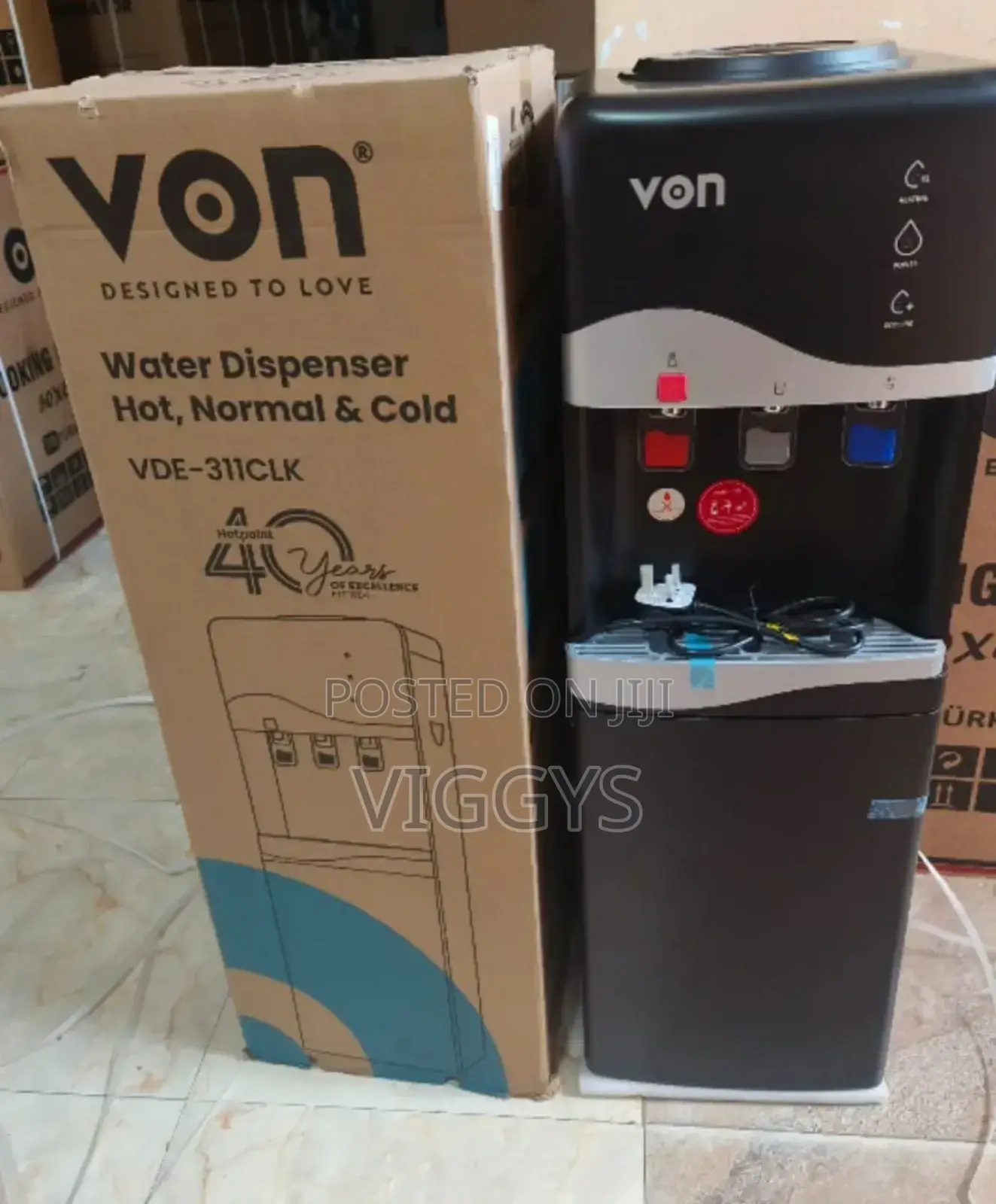 Classic Von 3tap Water Dispenser HCN With Child Lock v/Onh