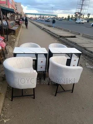 Manicure Set, Marble Tables With Drawers and Chairs.