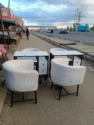 Manicure Set, Marble Tables With Drawers and Chairs.