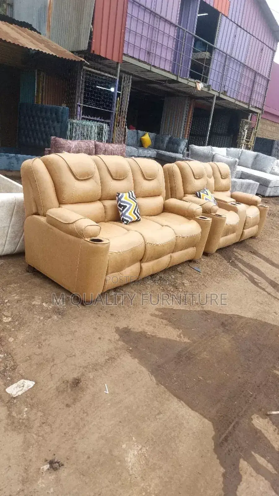5 Seater Semi Recliner Sofa