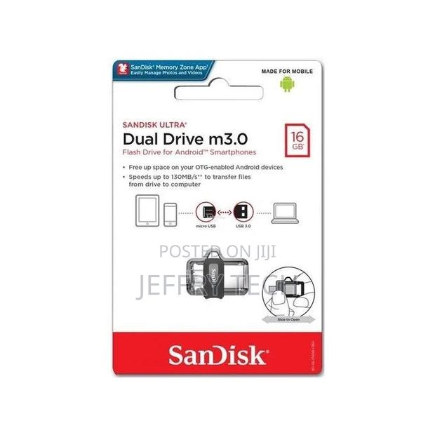 Sandisk Dual Drive M3.0 Flash Drive 16GB Micro USB/USB Up To - main view