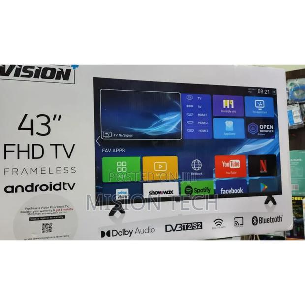 Vision 43"Inches Frameless Full HD Smart Android TV Bluetooth - main view