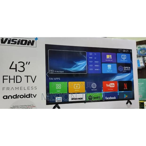 Vision 43"Inches Frameless Full HD Smart Android TV Bluetooth - thumbnail 3