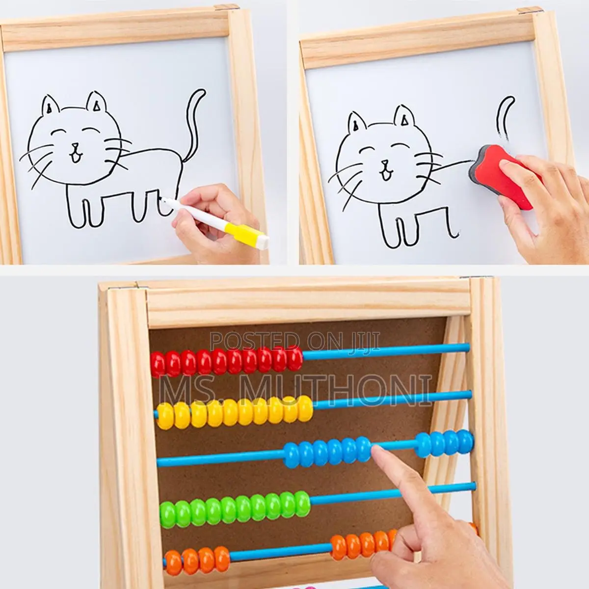 White Board+ Mark Pen +Card Wooden Letters+Abacus