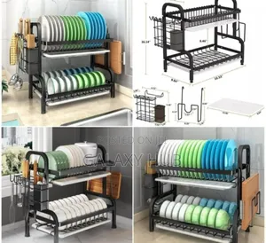 2 Tier High Quality Carbon Steel Dish Rackheavy Gauge Steel