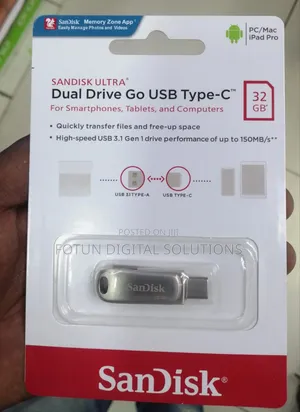 32 Gb Metalic USB 3.1 32gb Sandisk Flashdisk Type C Dual