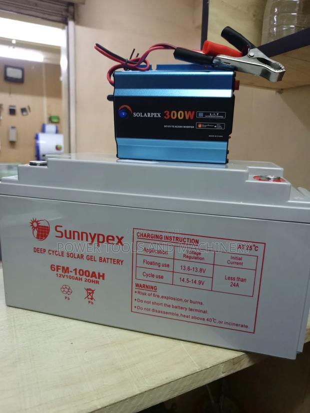Sunnypex 100ah Solar Battery Plus 300watts Inverter