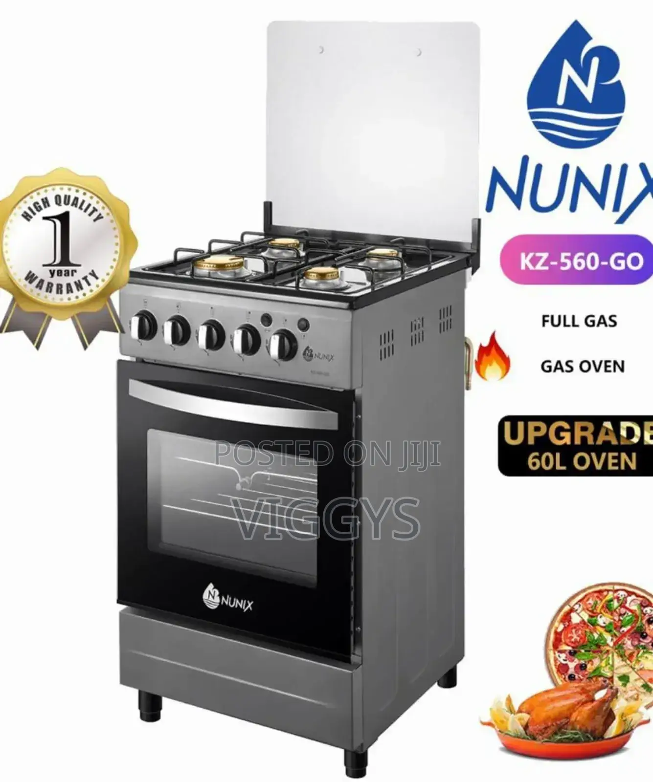 Durable Nunix 4 Gas Cooker/Kz560-B/Nunix Cooker/Kz56