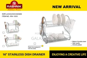 Rashnik 2 Tier Stainless Steel Dish Drainer Drying Rack -