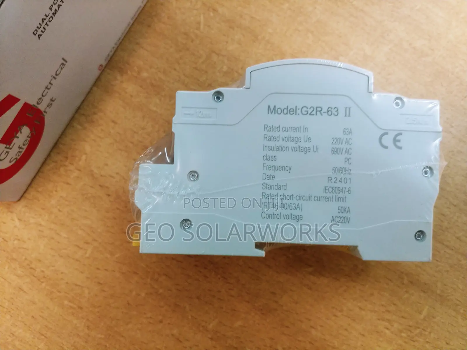 63a 2 Pole Din Rail Automatic Changeover /Transfer Switch