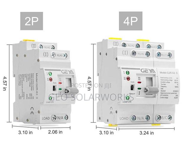 63a 2 Pole Din Rail Automatic Changeover /Transfer Switch - thumbnail 3