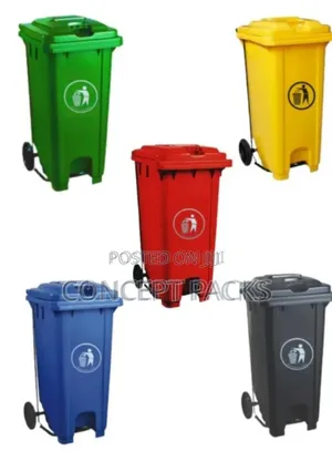 120 Litre Garbage Bin With Wheel and Centre Pedal
